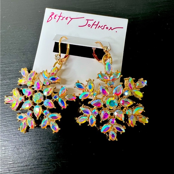 Betsey Johnson Jewelry - Betsey Johnson Snowflake Drop Earrings NWT